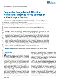 Sequential Image-based Attention Network for Inferring Force Estimation
  without Haptic Sensor
