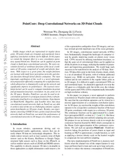 PointConv: Deep Convolutional Networks on 3D Point Clouds