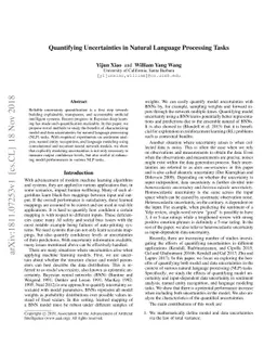 Quantifying Uncertainties in Natural Language Processing Tasks