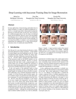 Deep Learning with Inaccurate Training Data for Image Restoration