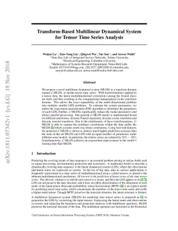 Transform-Based Multilinear Dynamical System for Tensor Time Series
  Analysis