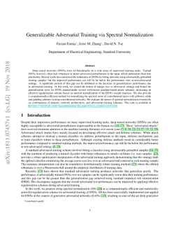 Generalizable Adversarial Training via Spectral Normalization