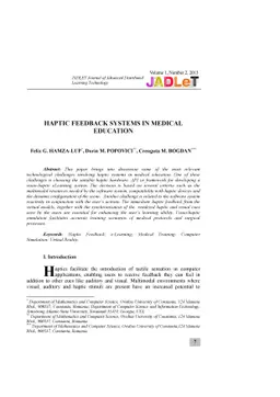 Haptic Feedback Systems in Medical Education