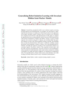Generalizing Robot Imitation Learning with Invariant Hidden Semi-Markov
  Models