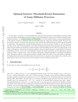 Optimal Iterative Threshold-Kernel Estimation of Jump Diffusion
  Processes