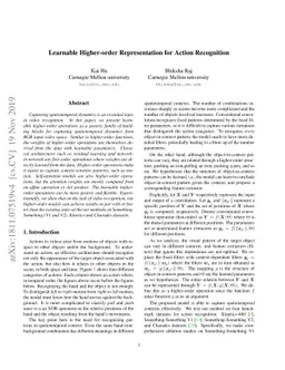 Higher-order Network for Action Recognition