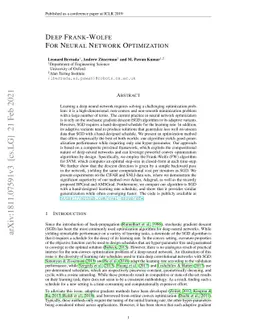 Deep Frank-Wolfe For Neural Network Optimization
