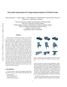 Adversarial Autoencoders for Compact Representations of 3D Point Clouds