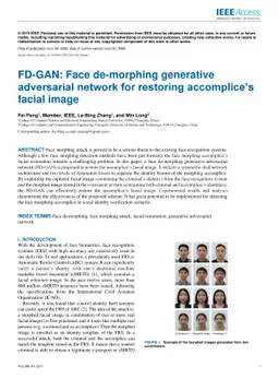FD-GAN: Face-demorphing generative adversarial network for restoring
  accomplice's facial image