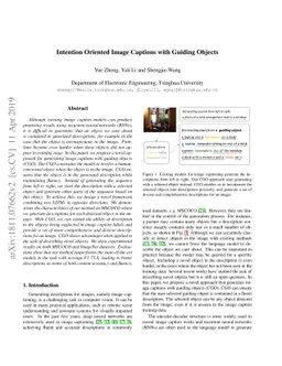 Intention Oriented Image Captions with Guiding Objects