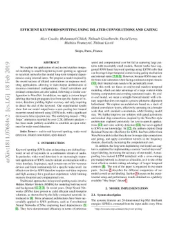Efficient keyword spotting using dilated convolutions and gating