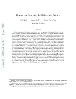 How to Use Heuristics for Differential Privacy
