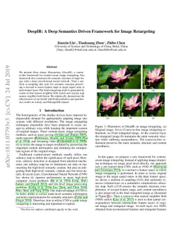 DeepIR: A Deep Semantics Driven Framework for Image Retargeting