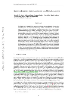 Guiding Policies with Language via Meta-Learning