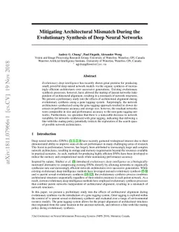 Mitigating Architectural Mismatch During the Evolutionary Synthesis of
  Deep Neural Networks