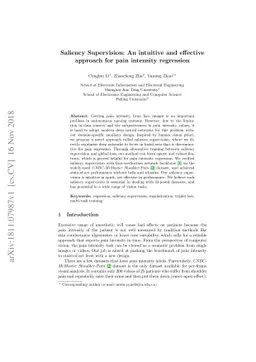 Saliency Supervision: An Intuitive and Effective Approach for Pain
  Intensity Regression