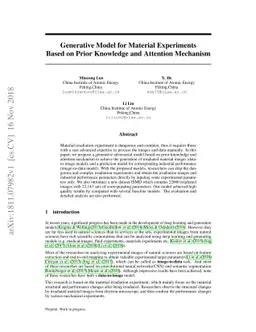 Generative Model for Material Experiments Based on Prior Knowledge and
  Attention Mechanism