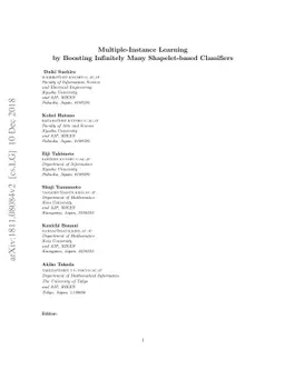 Multiple-Instance Learning by Boosting Infinitely Many Shapelet-based
  Classifiers