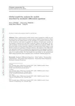 Global sensitivity analysis for models described by stochastic
  differential equations