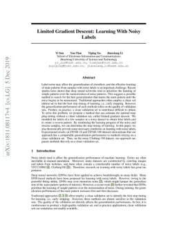 Limited Gradient Descent: Learning With Noisy Labels