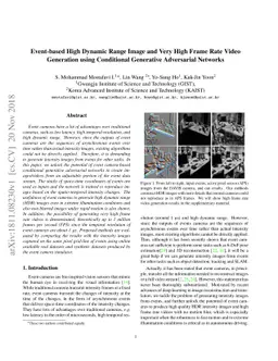 Event-based High Dynamic Range Image and Very High Frame Rate Video
  Generation using Conditional Generative Adversarial Networks