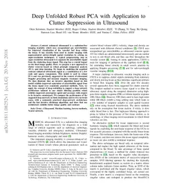 Deep Unfolded Robust PCA with Application to Clutter Suppression in
  Ultrasound