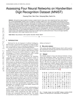 Assessing four Neural Networks on Handwritten Digit Recognition Dataset
  (MNIST)
