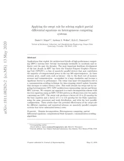 Applying the swept rule for solving explicit partial differential
  equations on heterogeneous computing systems