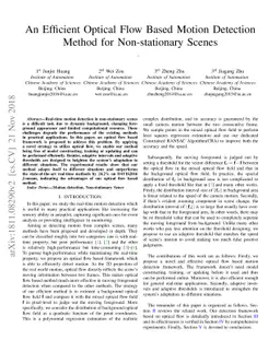 An Efficient Optical Flow Based Motion Detection Method for
  Non-stationary Scenes