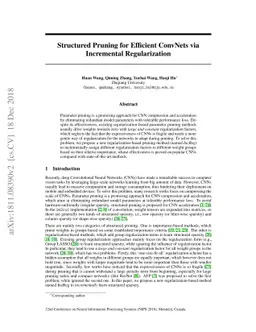 Structured Pruning for Efficient ConvNets via Incremental Regularization