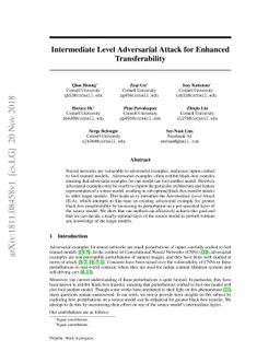 Intermediate Level Adversarial Attack for Enhanced Transferability