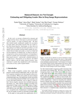 Balanced Datasets Are Not Enough: Estimating and Mitigating Gender Bias
  in Deep Image Representations