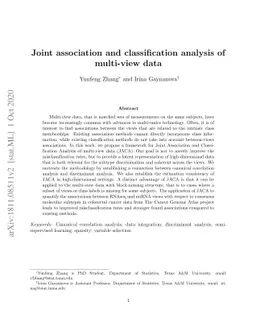 Joint association and classification analysis of multi-view data
