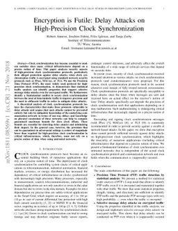Encryption is Futile: Delay Attacks on High-Precision Clock
  Synchronization