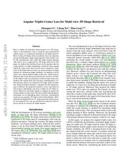 Angular Triplet-Center Loss for Multi-view 3D Shape Retrieval