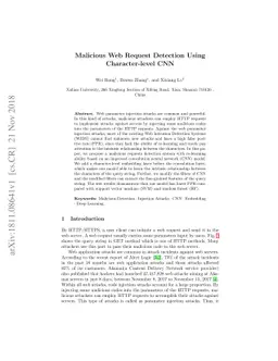 Malicious Web Request Detection Using Character-level CNN
