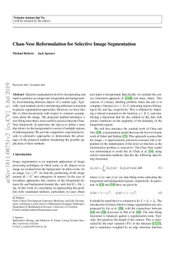 Chan-Vese Reformulation for Selective Image Segmentation