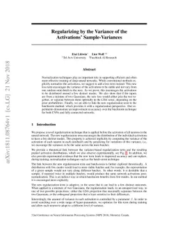 Regularizing by the Variance of the Activations' Sample-Variances