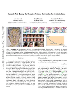 Dynamic-Net: Tuning the Objective Without Re-training for Synthesis
  Tasks