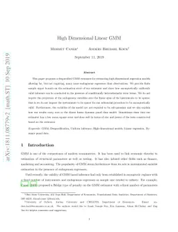 High Dimensional Linear GMM