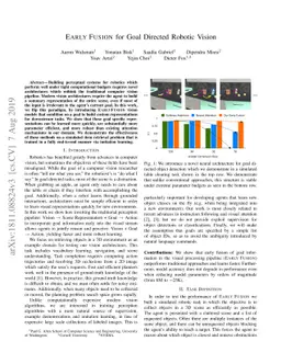 Early Fusion for Goal Directed Robotic Vision
