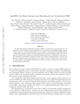 fastMRI: An Open Dataset and Benchmarks for Accelerated MRI