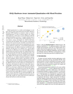 HAQ: Hardware-Aware Automated Quantization with Mixed Precision