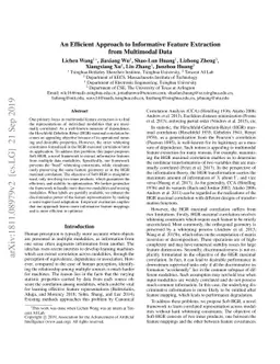 An Efficient Approach to Informative Feature Extraction from Multimodal
  Data