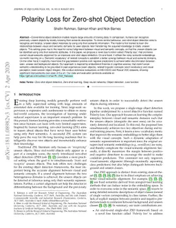 Polarity Loss for Zero-shot Object Detection