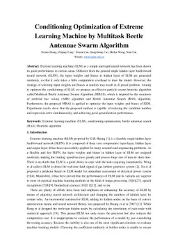 Conditioning Optimization of Extreme Learning Machine by Multitask
  Beetle Antennae Swarm Algorithm