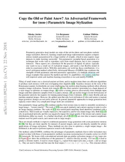 Copy the Old or Paint Anew? An Adversarial Framework for (non-)
  Parametric Image Stylization