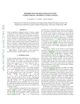 Distributed Gradient Descent with Coded Partial Gradient Computations