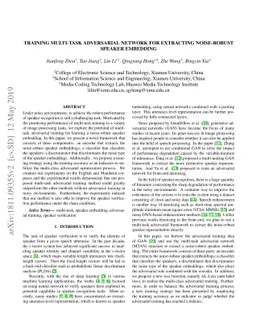 Training Multi-Task Adversarial Network for Extracting Noise-Robust
  Speaker Embedding