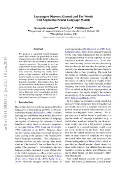 Learning to Discover, Ground and Use Words with Segmental Neural
  Language Models